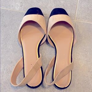 Beige and black suede Zara flats